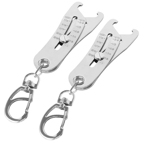 Two Pack Bolt Size Finder Tool Set For Keychain Quick Thread Checks, Bolt And Nut Size Gauge With SAE 5/16 To 1 Inch And Metric 8mm To 25mm