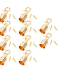 10 Pack Top Shelf Gold Rope End Snap Hooks, No Sweat Zinc Alloy Fastener Set With Screws, heavy duty bell-shaped hooks