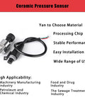 Stainless Steel Pressure Transducer Sensor With Connector One Eighth Inch NPT Fitting For Oil Fuel Air Water 30 PSI
