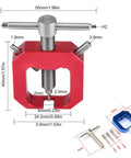 Mini Gear Puller For RC Cars Red Aluminum Pinion Bearing Removal Tool Pro Grade Gear Puller For RC Motors, showing dimensions and parts.