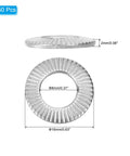M8x16mm 304 Stainless Steel Belleville Spring Disc Washer 50 Pack Conical Knurled Gasket For Automotive Industrial Construction Use Heavy Duty Be Beefy Performance Flat Washer Set, 2mm thickness, M8 bore