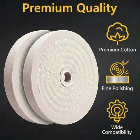 Top Shelf 6 Inch White Cotton Buffing Wheels 2 Pack With 5 8 Inch Arbor Hole Hella Thick 1 Inch Construction Ideal For Metal Polish And Woodwork Deliver Sweet Results.