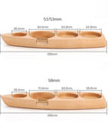 Premium Wooden Coffee Tamper Station With Four Hole Espresso Holder And Portafilter Dry Rack For Home Baristas And Pro Setup dimensions shown