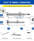 Invisible Cable Railing Hardware Kit For 4x4 Wood Posts And Metal Posts 80 Pack 40 Pairs Tensioners And Terminals One Eighth Inch Stainless Steel Deck Cable System T316 Patented Design diagram showing tensioners, terminals, tools, and guide