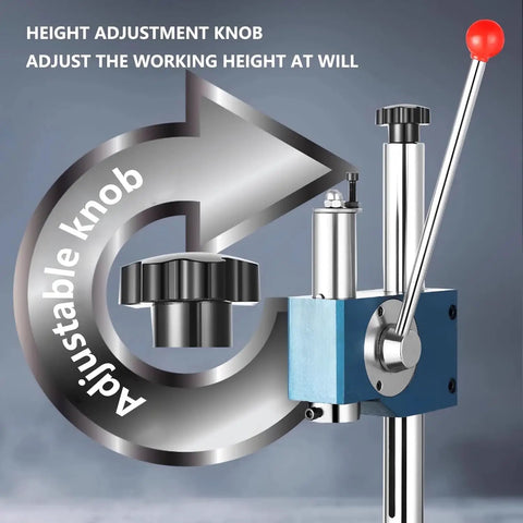 Bad Workhorse Manual Arbor Press Rock Solid 1100 Lb Capacity with height adjustment knob for precise metal working in garage.