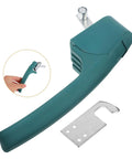 Heavy Duty Replacement Oven Handle For Commercial Kitchen Equipment Durable Plastic Grips Sleek Design Easy Install For Vacuum Dryers And Ovens close-up with stainless steel mount plate.