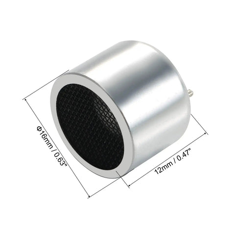 Side view of TCT40-16T/R Ultrasonic Transducer Transmitter And Receiver Probe, 40kHz Center Frequency, 16mm Diameter.
