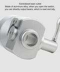 Centralized bean outlet of Sick Wall Mount Coffee Bean Dispenser Heavy Hitter, aluminum alloy material for neat bean output.