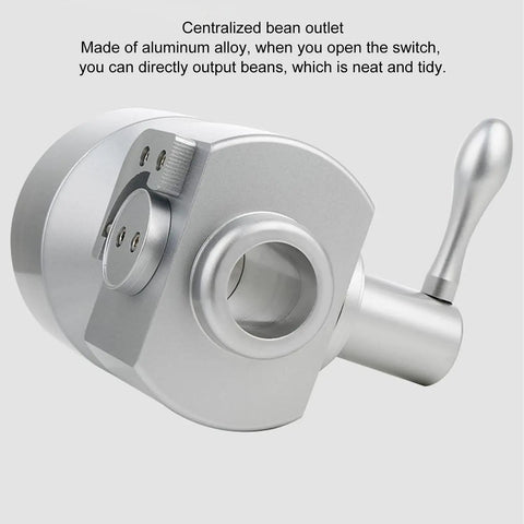 Centralized bean outlet of Sick Wall Mount Coffee Bean Dispenser Heavy Hitter, aluminum alloy material for neat bean output.