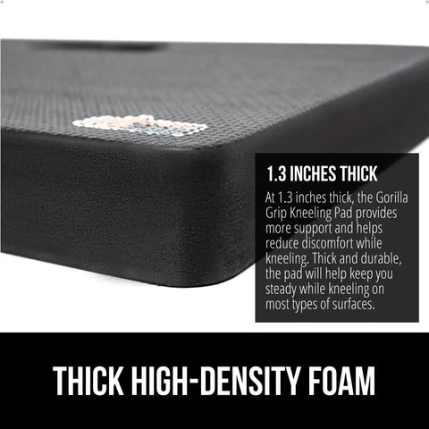Close-up of Ultra Thick Foam Kneeling Pad With High Density Cushion, showing 1.3-inch thick black foam, emphasizing comfort.
