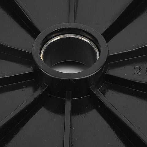 Close-up of black plastic Forklift Hose Sheave Pulley Replacement Plastic Material for smooth cable movement and heavy duty lifting.
