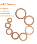 Copper Washers Kit 150Pcs 8 Sizes Metric Sealing Flat Washers Set For Plumbing And Auto Pro Grade Copper arranged in spiral