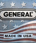 General Tools brand logo with Made in USA banner on a waving American flag background (front view).
