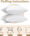 Outdoor Pillow Inserts 18 By 18 Inches Pack Of 2 White No Fuss Water Resistant Throw Pillows For Patio With Fluffing Instructions