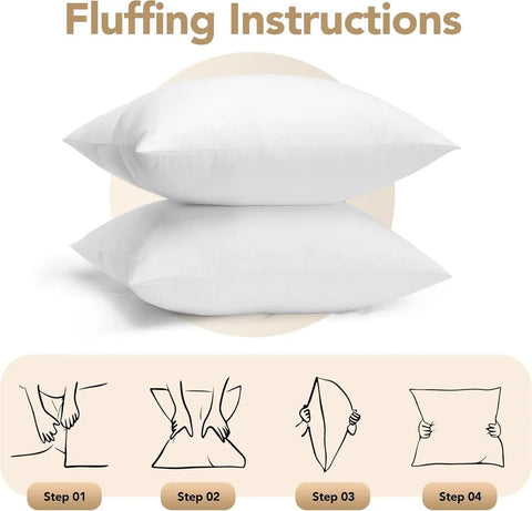 Outdoor Pillow Inserts 18 By 18 Inches Pack Of 2 White No Fuss Water Resistant Throw Pillows For Patio With Fluffing Instructions