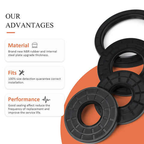 30x52x6mm Nitrile Rubber Double Lip Spring Loaded Oil Seal 2 Pack For Motors And Machinery Garage Grade Pro Built Leakproof Seal Smooth Rotation Durable And Easy Install, black seals shown