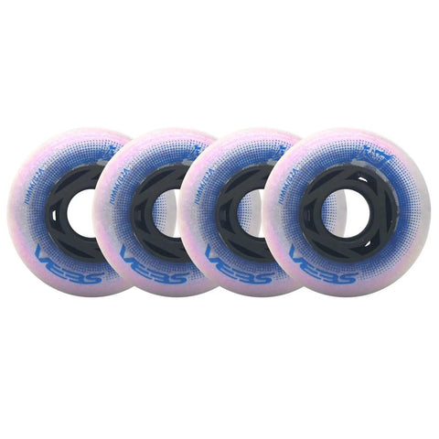 Four Pack Inline Skate Wheels 82A Hardness Replacement Set For Roller Blades And Indoor Skating, Durable PU Wheels