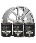 Rad Chrome Paint Pint Kit Featuring 2K Basecoat And 1K Topcoat Delivers A Clean Mirror Like Finish For Your Next Ride Upgrade Achieve Hella Shiny Results Now with chrome wheel and paint cans.