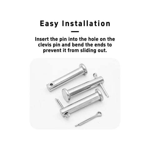 Four Pack M6 X 30mm Single Hole Clevis Pins 304 Stainless Steel Flat Head Cylindrical Pins With Head Positioning For Mechanical Linkage Beefy Heavy Duty Fixings And Ship Rigging, with cotter pin