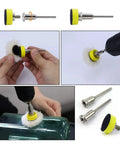 Get Ready To Rock Your Projects With This Massive 191PC Set Of Premium 1 Inch Wet Dry Sanding Discs Featuring Convenient Hook Loop Backing Pads For Serious Precision Grinding And Polishing Done Right. Image of sanding pads with backing, fitting a rotary tool.