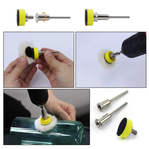 Get Ready To Rock Your Projects With This Massive 191PC Set Of Premium 1 Inch Wet Dry Sanding Discs Featuring Convenient Hook Loop Backing Pads For Serious Precision Grinding And Polishing Done Right. Image of sanding pads with backing, fitting a rotary tool.