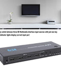 Boss Level 8K 60Hz KVM Switch For PC Laptop And Gaming Console Monitor 4 Port USB HDMI, sleek design with multiple input ports.