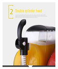 Compact Countertop Ice Maker Automatic Electric Machine Makes Slushy Drinks and Tea Ice Small Portable Unit with Rock Solid Build, Smooth Operation, and No Sweat Setup for Home Bar, Rv Camping, and Outdoor Adventures with double cylinder head and drink spout.