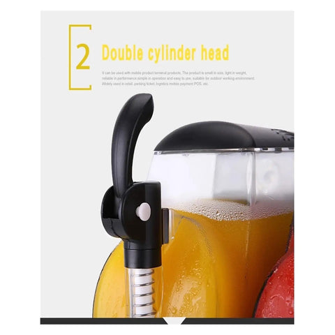 Compact Countertop Ice Maker Automatic Electric Machine Makes Slushy Drinks and Tea Ice Small Portable Unit with Rock Solid Build, Smooth Operation, and No Sweat Setup for Home Bar, Rv Camping, and Outdoor Adventures with double cylinder head and drink spout.