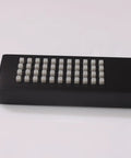 Close-up of Square Solid Brass Oil Rubbed Black Handheld Shower Head with high-pressure single function nozzles.