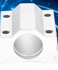 Premium Aluminum Alloy Linear Motion Ball Bearing Slide Block Kit With Two 10mm Flange Bearings close-up view of slide block.