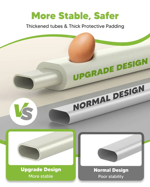 Upgrade vs normal design comparison of 59 Inch Baby Bed Rail Guard For Toddlers Folding Up Side Rail With Reinforced Anchors.
