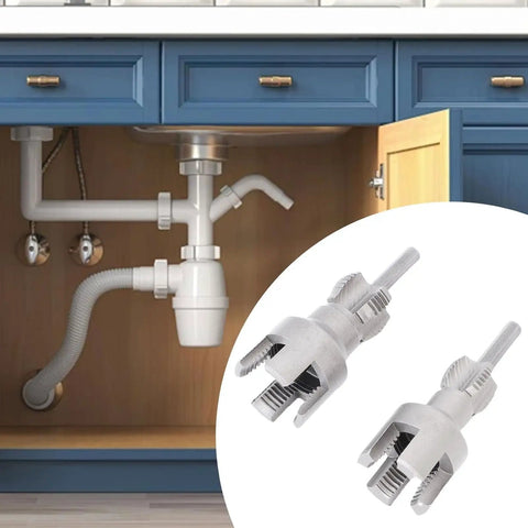 Heavy Duty Oumefar Pipe Threading Kit With Double Function For Cutting Threads Fast On Pvc And Mpp Plastic Pipes 1 2 In 3 4 In Sizes. under sink pipe threading tool