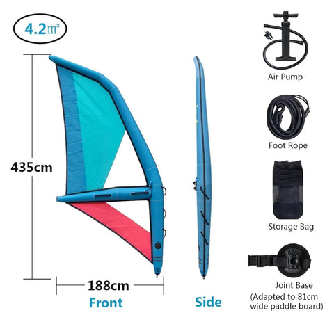 Inflatable Wing Foil For Windsurfing And Kitesurfing, Handy Water Sports Wing, Durable Waterproof Windsurf Wing With Easy Inflation