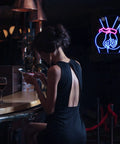 Sexy Woman Neon Sign Wall Light for Home Bar Bedroom Game Room Decor Neon Art Aesthetic Living Room Glow Gift Idea Real Neon Look LED Style Night Light, depicting a woman silhouette with hands tied on a dark background.