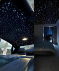 16W Fiber Optic Lights Starlight Headliner Kit With APP Bluetooth Control in car and bedroom setup with twinkling effect