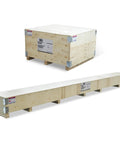 Heavy Duty 16Ft Hvls Industrial Ceiling Fan With 208 240V Three Phase powers large wooden crates for shipping and storage.