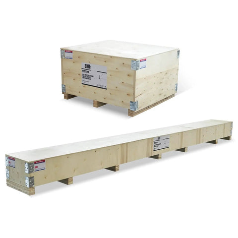 Heavy Duty 16Ft Hvls Industrial Ceiling Fan With 208 240V Three Phase powers large wooden crates for shipping and storage.