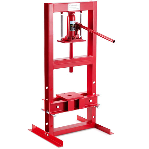 Front view of 6 Ton Hydraulic Shop Press With H Frame For Auto Bending And Stamping Adjustable Benchtop And Floor Press Plates