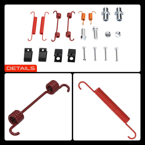 Fit For Rear Side Drum Brake Hardware Kit Set For Toyota Corolla And Scion XiQ With 230mm Rotors To Upgrade Your Brakes And Keep It Running Smooth Like A Charm. rear drum brake spring kit with clips, pins, and hardware