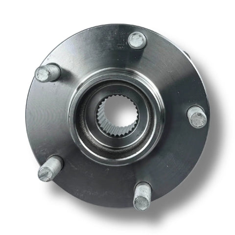 Pair Front Wheel Bearing Hub Assembly Fits Altima 2007 2008 2009 2010 2011 2012 And 2013 Altima 2.5L Coupe With Encoder ABS 5 Lug Front Left And Right Ready To Install Drop In Replacement For 2.5L 4 Cylinder Models Only, showing front view of metal hub with bolts.