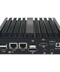 Alder Lake N150 Mini PC featuring DDR5 memory and dual Realtek gigabit cards, rear view with ports.