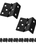 Heavy Duty Three Fold Cabinet Hinges 20 Pack Iron Construction Six Hole Mount Straight Corner Design Flexible Adjustment