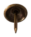 Close-up of single tack from 500 Piece Antique Copper Upholstery Nails And Furniture Tacks Set For An Old School Vintage Vibe In French Natural Decor, Thumb Tack Push Pins, 7/16 Inch Head, 1/2 Inch Shank, Easy Install With Tack Hammer And Nose Pliers