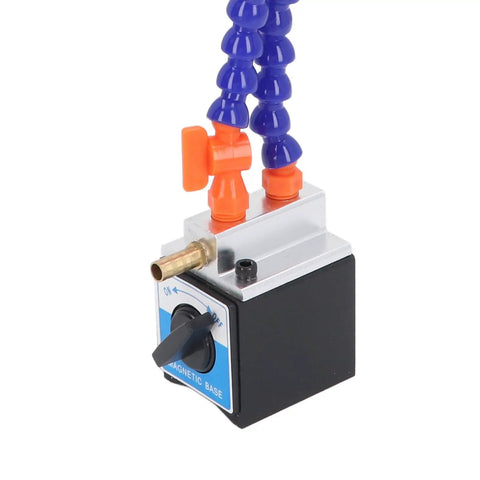 Adjustable Magnetic Coolant Pipe Holder With 60mm Base And G1/4 To G1/2 Hose Fittings For CNC Machine Tool Cooling Systems