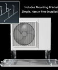 Heavy Duty Metal Drip Pan For Window Air Conditioners Thickened Deep Condensate Tray with drain fitting shown with bracket