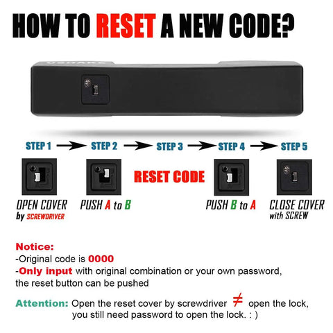 Instructions on resetting code for Heavy Duty Bike U Lock With 4 Digit Combination For Bicycle Electric Scooter Motorcycle And Gate Fence Anti Theft Security Lock For Maximum Protection.