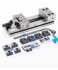 5 Inch High Precision Manual Flat Tool Maker Vise With Knockout Precision And Rock Solid Grip with accessories for CNC milling.