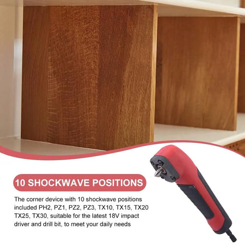 90 Degree Right Angle Drill Attachment For Electric Screwdrivers Corner Socket Adapter For Tight Spots 10 Shockwave Positions