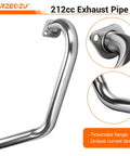 Curved exhaust pipe from Predator 212 Stage 2 Carburetor Kit With Exhaust For 212cc 196cc 224cc Engines Compatible With Coleman CT200U