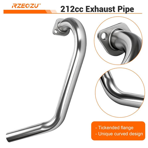 Curved exhaust pipe from Predator 212 Stage 2 Carburetor Kit With Exhaust For 212cc 196cc 224cc Engines Compatible With Coleman CT200U